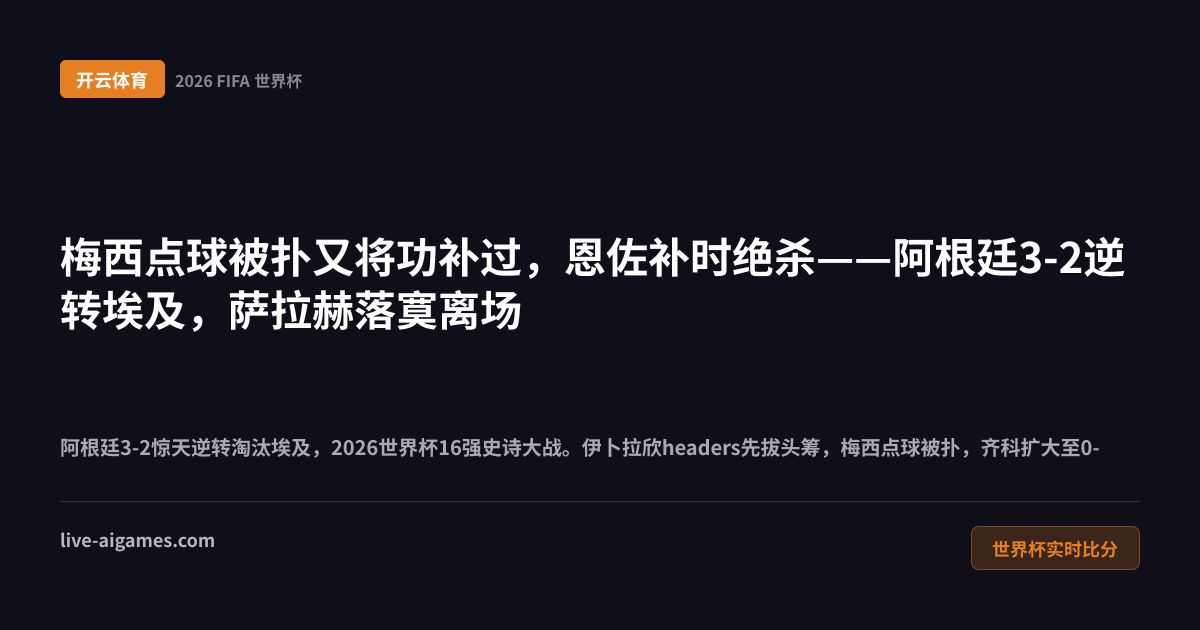 阿根廷3-2埃及2026世界杯16强 梅西 开云体育